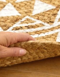 Tapis Rond En Jute Imprimé Blanc -Maison Textiles Magasin 291133 C01 zoomx vue4