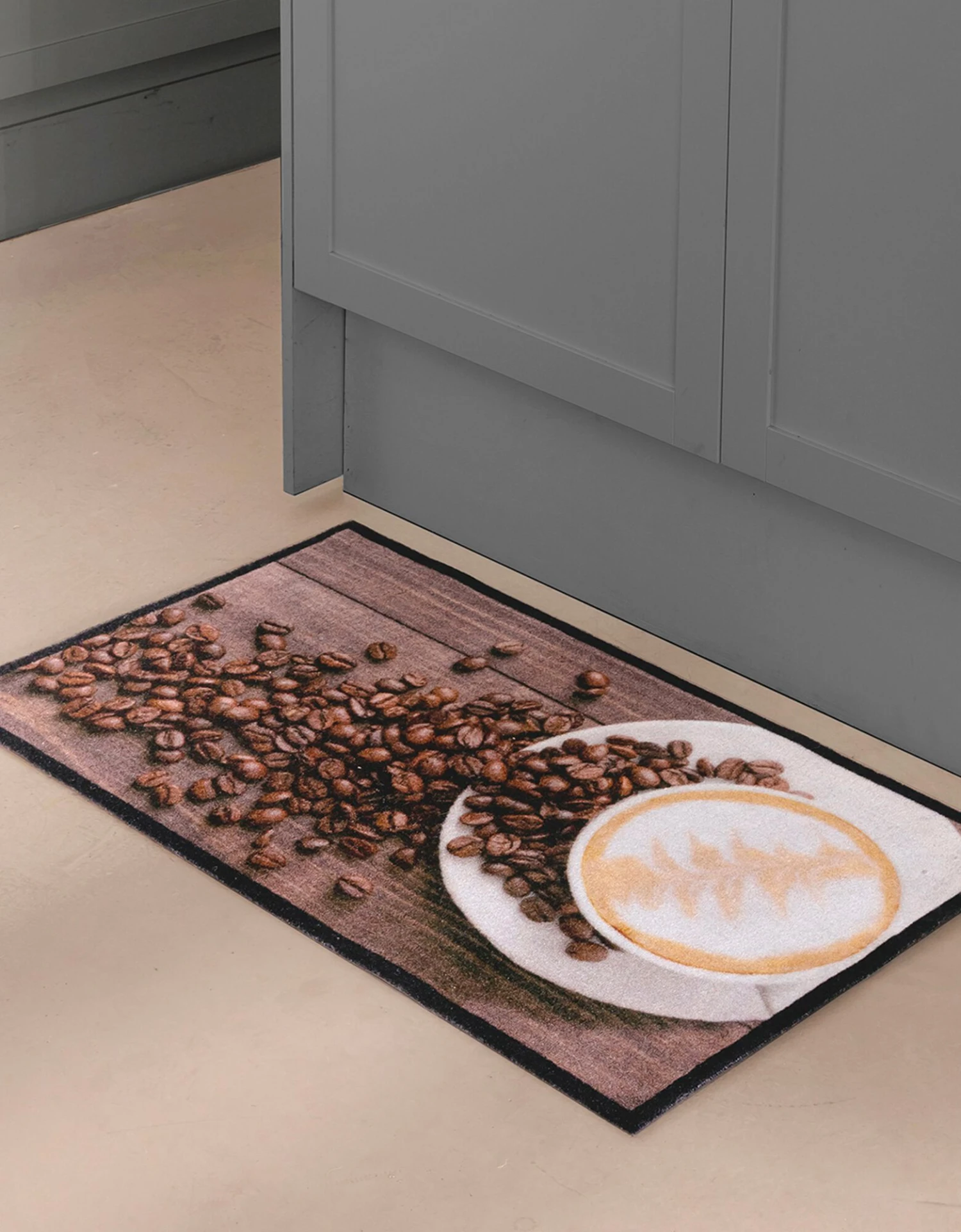 Tapis De Cuisine Velours Motif Café 2 Tapis De Cuisine Velours Motif Café – Image 2