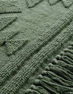 Tapis Jacquard à Franges Kaki -Maison Textiles Magasin 291182 C01 zoom detailRFP