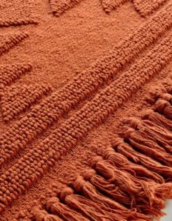 Tapis Jacquard à Franges Terracotta -Maison Textiles Magasin 291184 C01 zoom detailRFP