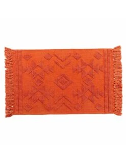 Tapis Jacquard à Franges Terracotta -Maison Textiles Magasin 291184 C01 zoomx vue3