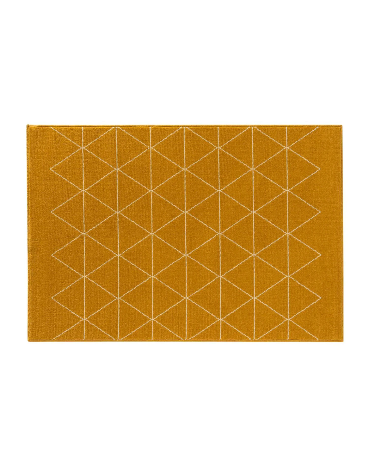 Tapis Rectangulaire Motif Géométrique Jaune 2 Tapis Rectangulaire Motif Géométrique Jaune – Image 2