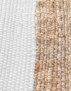 Tapis Rectangulaire Rayé Bicolore à Franges -Maison Textiles Magasin 291190 C01 zoom detailRFP