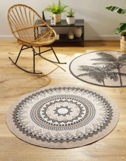 Tapis Rond Imprimé Ethnique