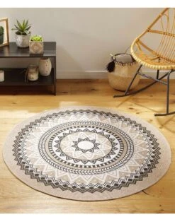 Tapis Rond Imprimé Ethnique -Maison Textiles Magasin 291191 C01 zoomx vue3