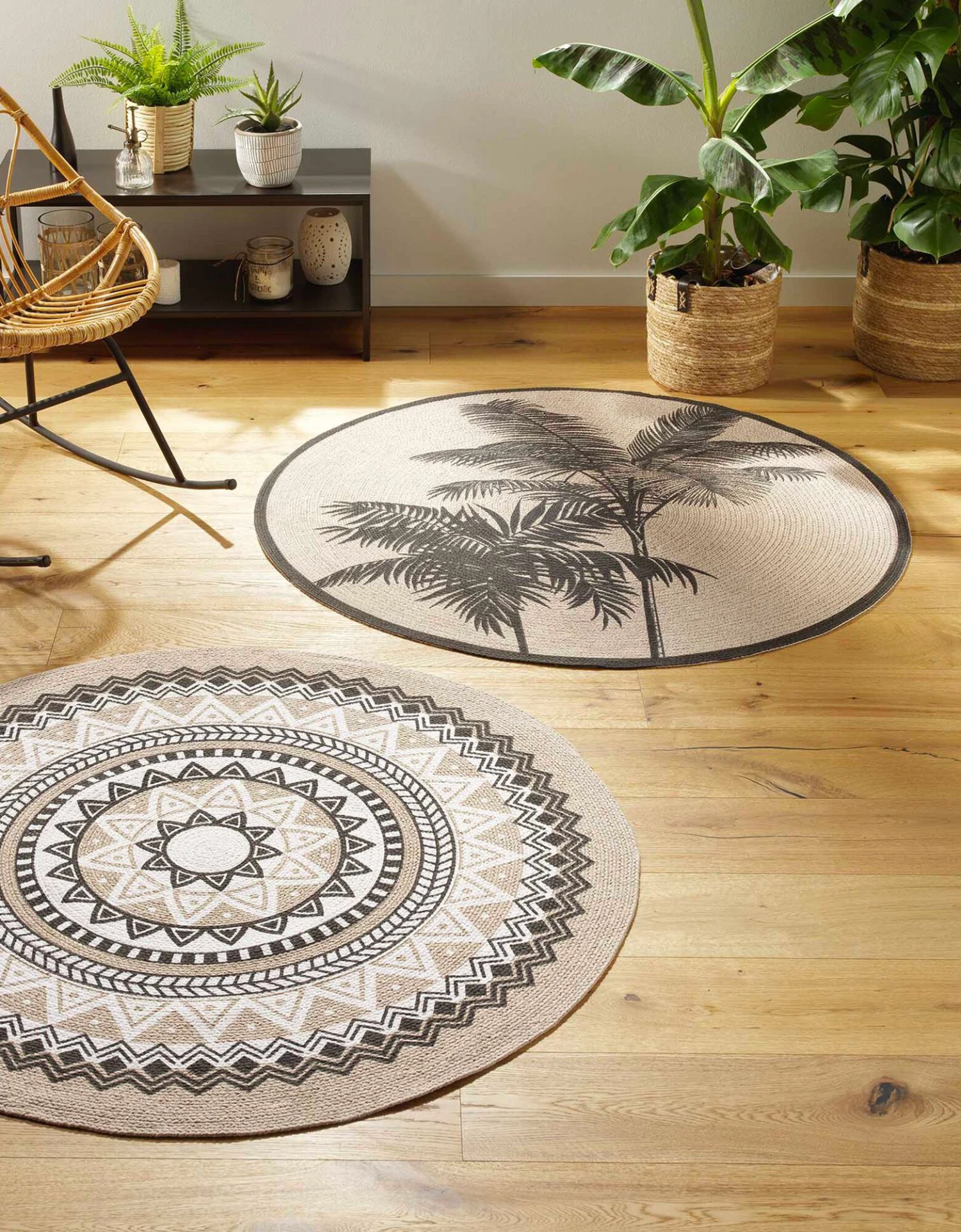Tapis Rond Imprimé Palmiers 2 Tapis Rond Imprimé Palmiers – Image 2