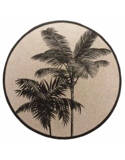Tapis Rond Imprimé Palmiers 6 Tapis Rond Imprimé Palmiers -Maison Textiles Magasin 291192 C01 zoomx vue3
