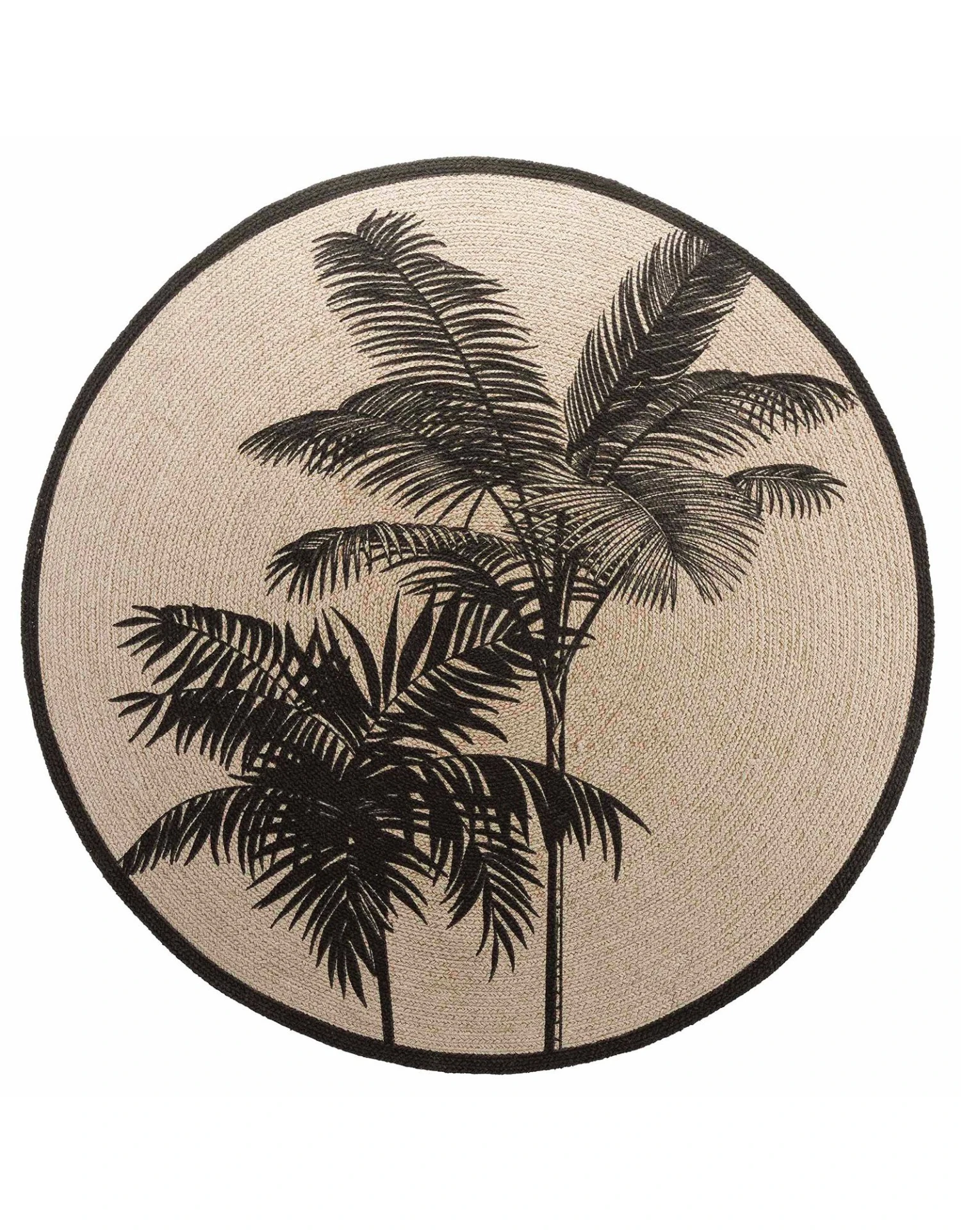 Tapis Rond Imprimé Palmiers 3 Tapis Rond Imprimé Palmiers – Image 3
