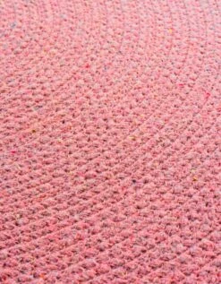 Tapis Rond Finition Pompons Rose -Maison Textiles Magasin 291194 C01 zoom detailRFP