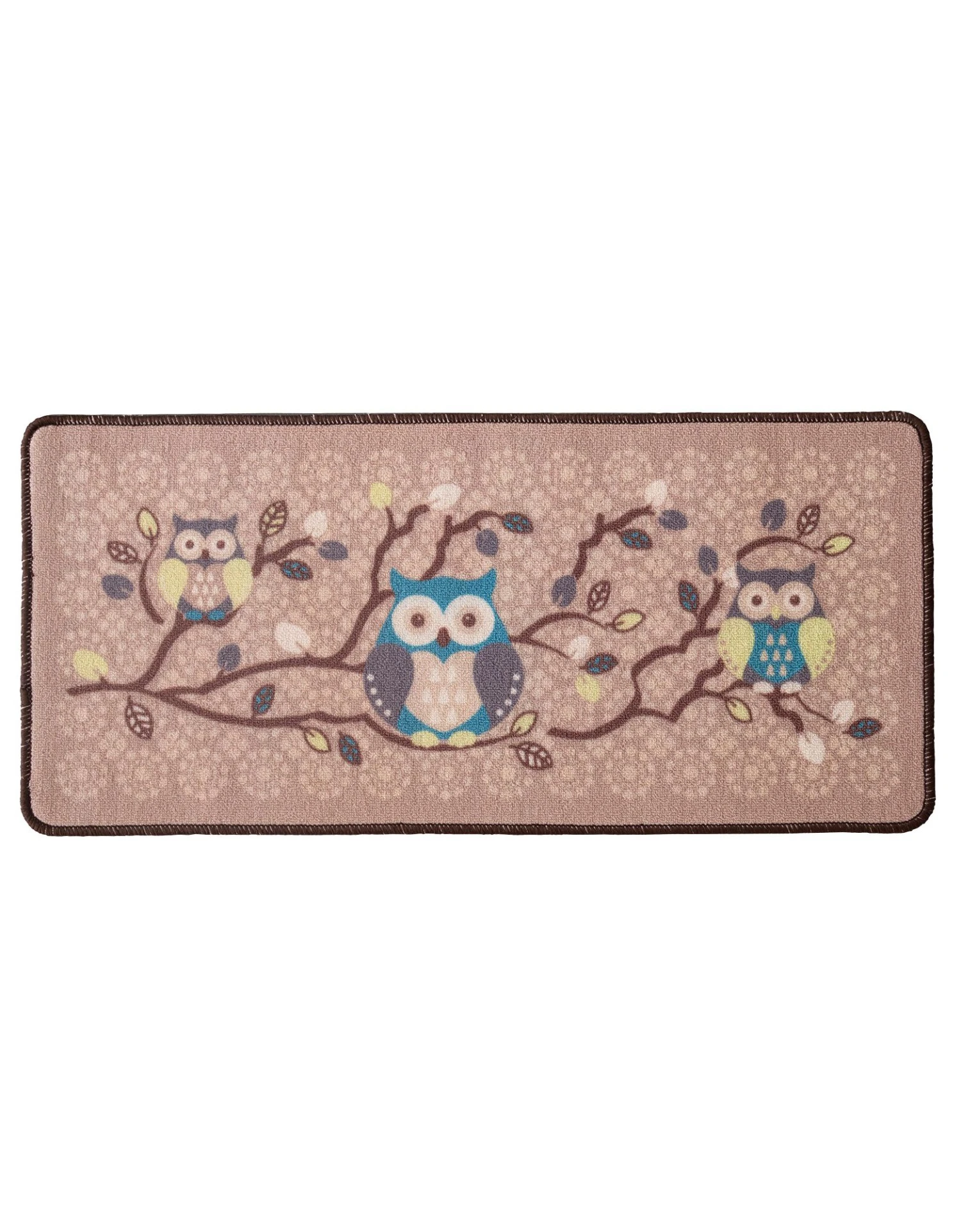 Tapis Cuisine Beige Imprimé Chouettes 1 Tapis Cuisine Beige Imprimé Chouettes