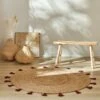Tapis Jute Finition Pompons - Rond