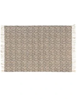 Tapis Rectangulaire Finition Franges, Motif Feuillage -Maison Textiles Magasin 291507 C01 zoomx vue3