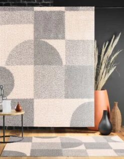 Tapis Décoratif Rectangulaire, Motif Géométrique