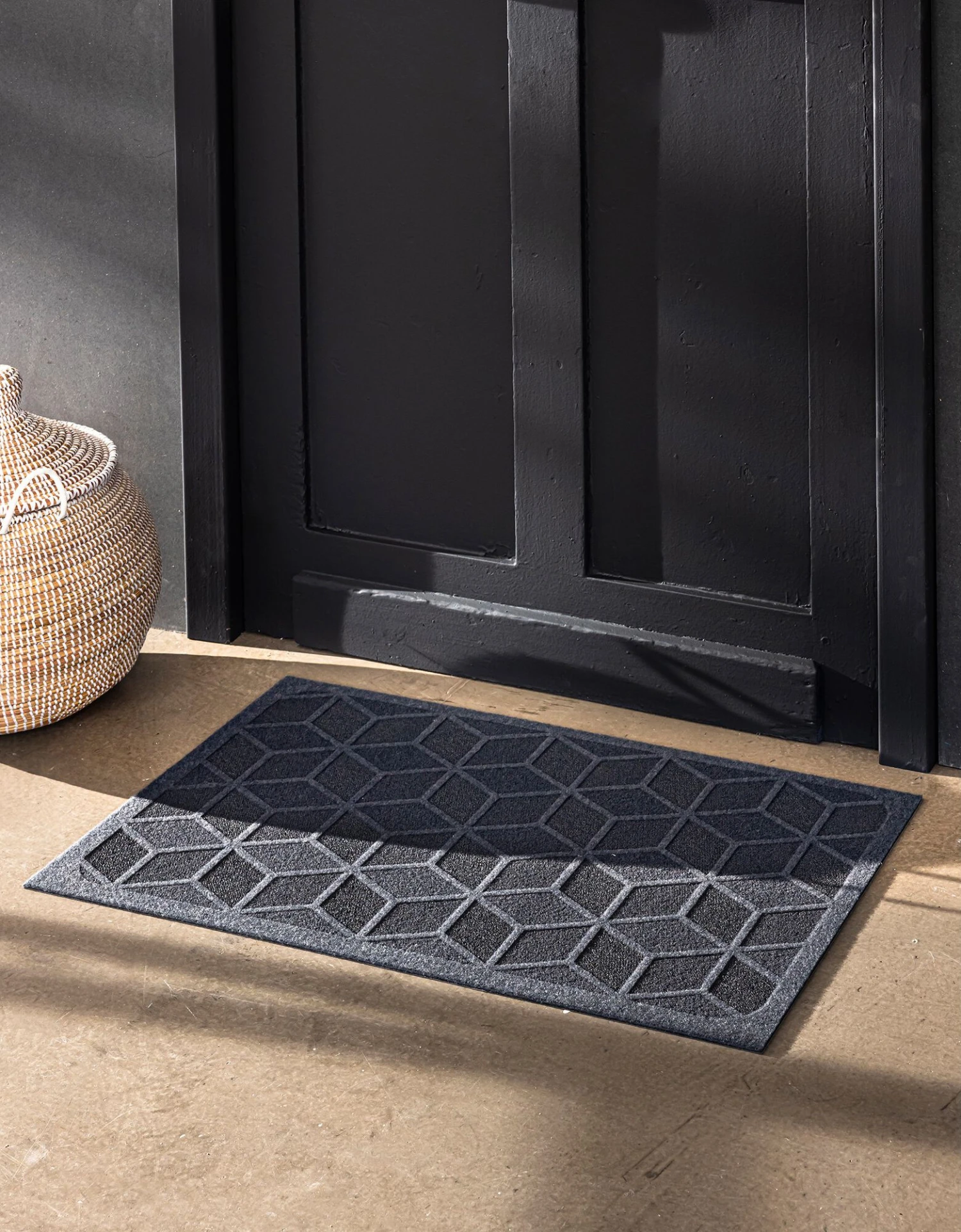 Tapis D'entrée Rectangulaire, Motif Graphique Reliefé 2 Tapis D'entrée Rectangulaire, Motif Graphique Reliefé – Image 2