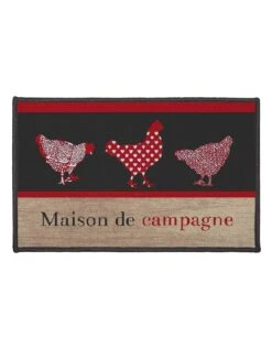 Tapis Cuisine Anti-poussière Rectangulaire, Imprimé Poules