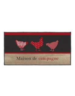 Tapis Cuisine Anti-poussière Rectangulaire, Imprimé Poules -Maison Textiles Magasin 291516 C01 zoomx vue3