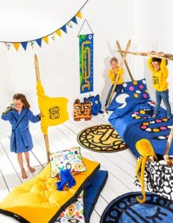 Tapis Rond Imprimé Tête D'animal Fond Bleu, Collection Enfant LEM 7 Tapis Rond Imprimé Tête D'animal Fond Bleu, Collection Enfant LEM -Maison Textiles Magasin 291700 C01 zoomx vue4