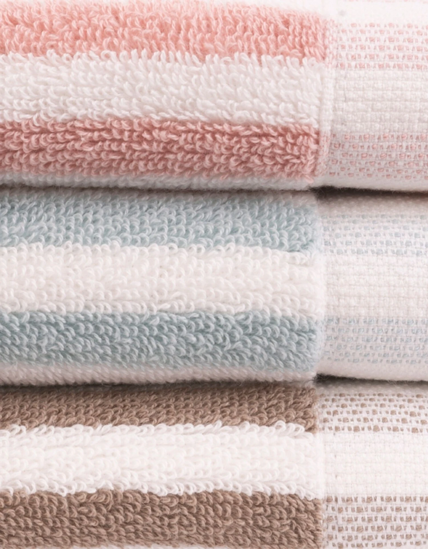 Serviette éponge Coton Rayure Camaïeu - 500g/m² 2 Serviette éponge Coton Rayure Camaïeu - 500g/m² – Image 2