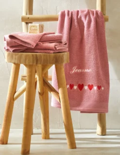 Éponge Brodée Coeurs Personnalisable