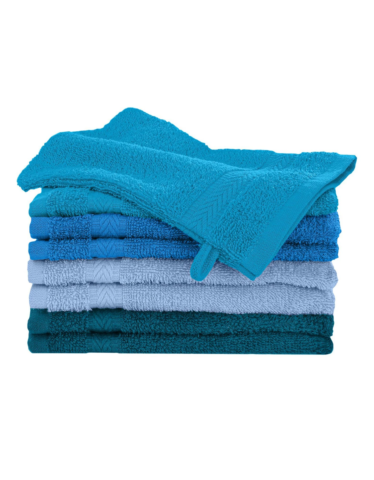 Gant De Toilette Coton Camaïeu Bleu - Lot De 8 1 Gant De Toilette Coton Camaïeu Bleu - Lot De 8