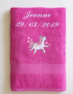 Collection éponge Enfant Brodée Licorne Personnalisable Coton