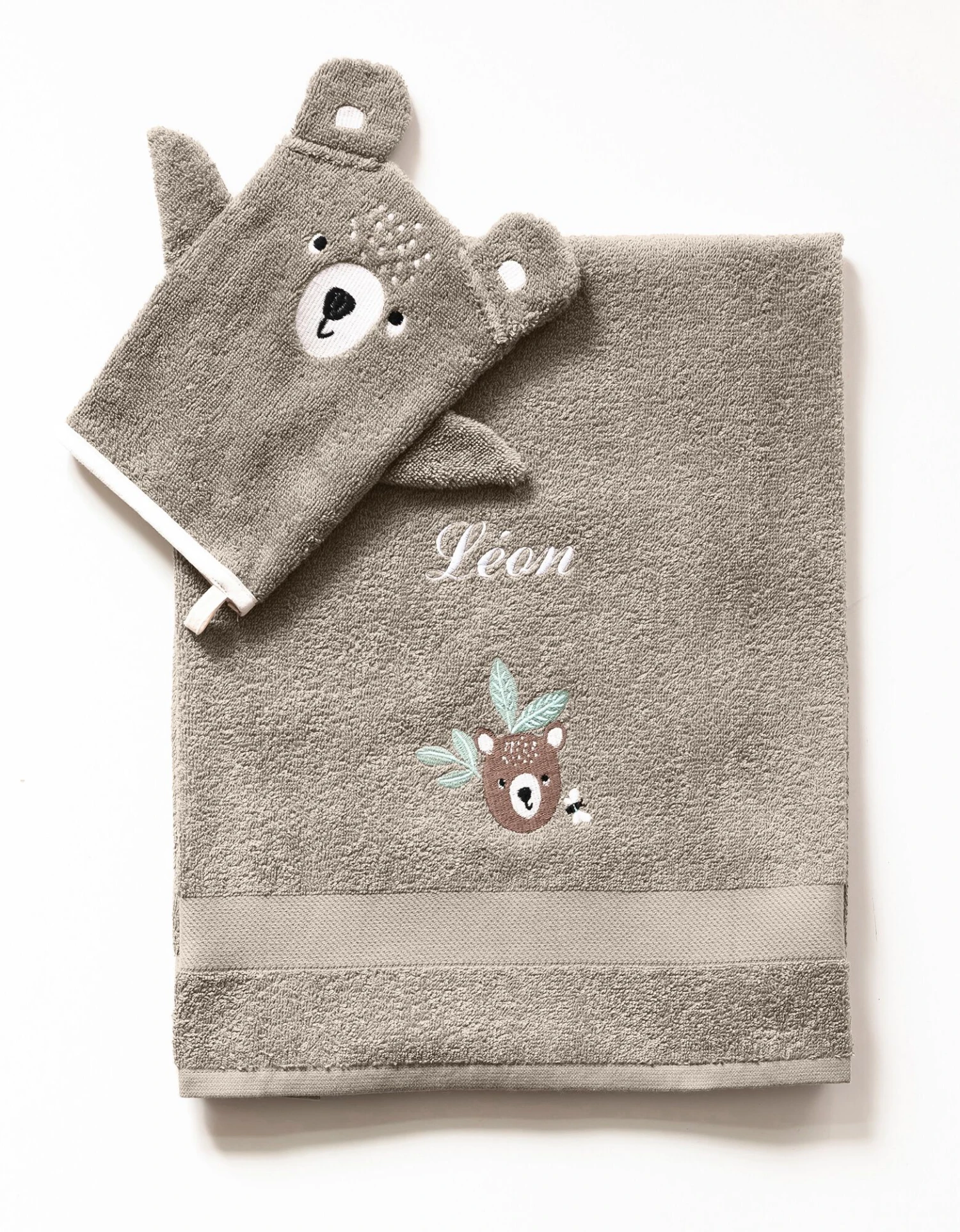 Collection éponge Enfant Brodée Ourson Personnalisable Coton 2 Collection éponge Enfant Brodée Ourson Personnalisable Coton – Image 2