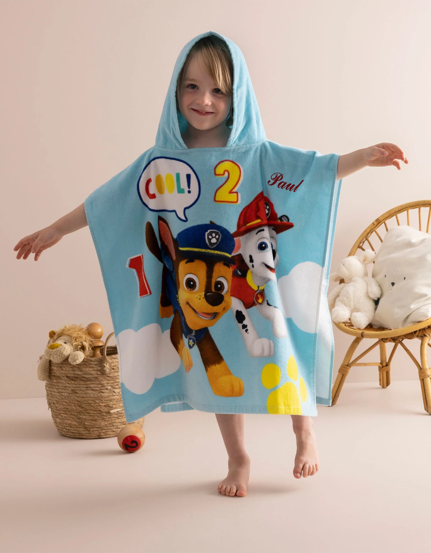 Poncho De Bain Enfant Pat Patrouille® à Capuche Personnalisable 1 Poncho De Bain Enfant Pat Patrouille® à Capuche Personnalisable