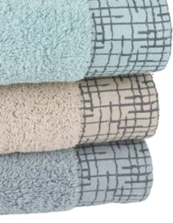 Serviette éponge Liteau Jacquard Quadrillé -Maison Textiles Magasin 300682 C02 zoom detailRFP