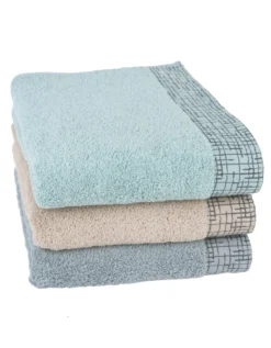 Serviette éponge Liteau Jacquard Quadrillé -Maison Textiles Magasin 300682 C02 zoomx vue3