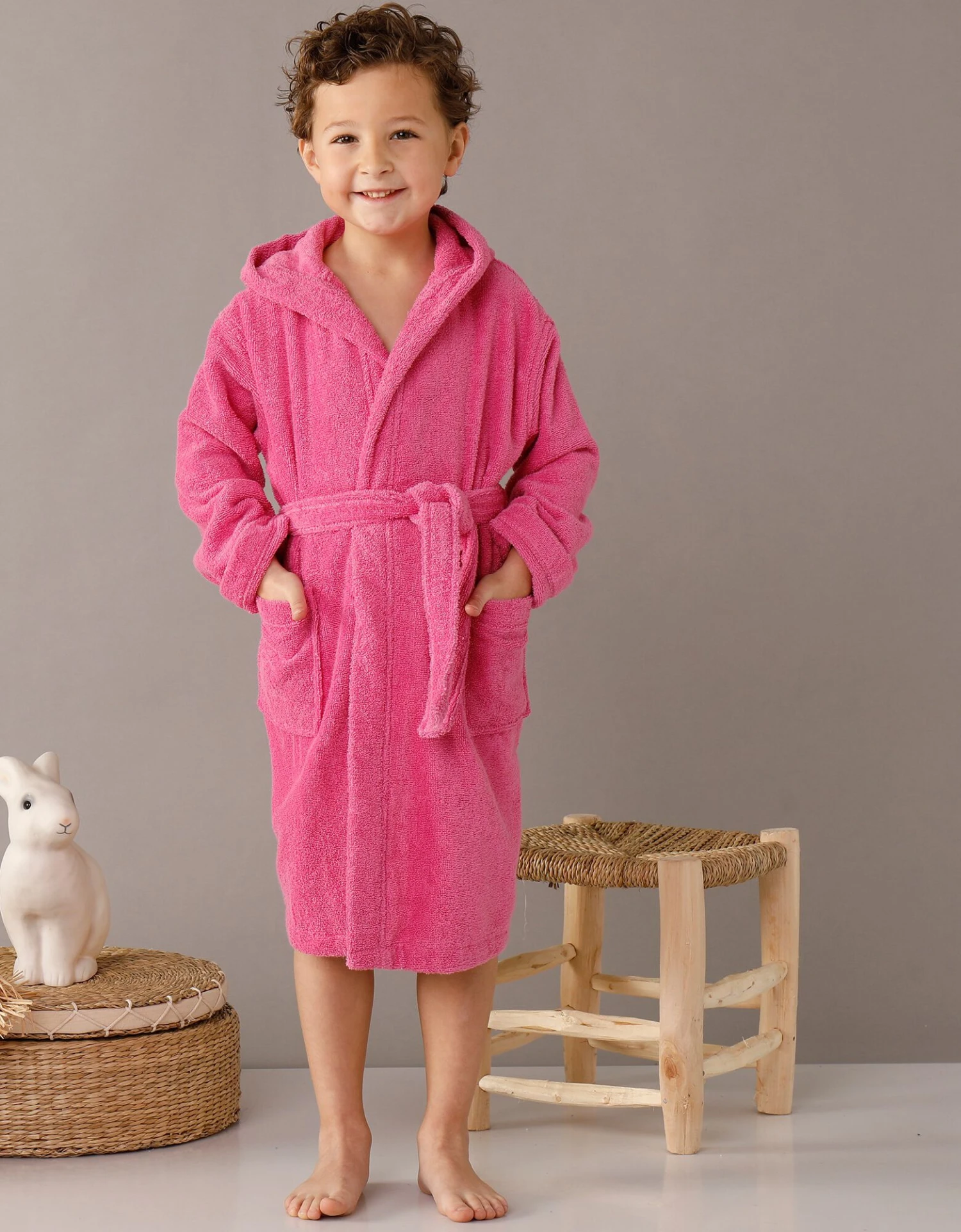 Peignoir Enfant éponge Bouclette à Capuche 2 Peignoir Enfant éponge Bouclette à Capuche – Image 2