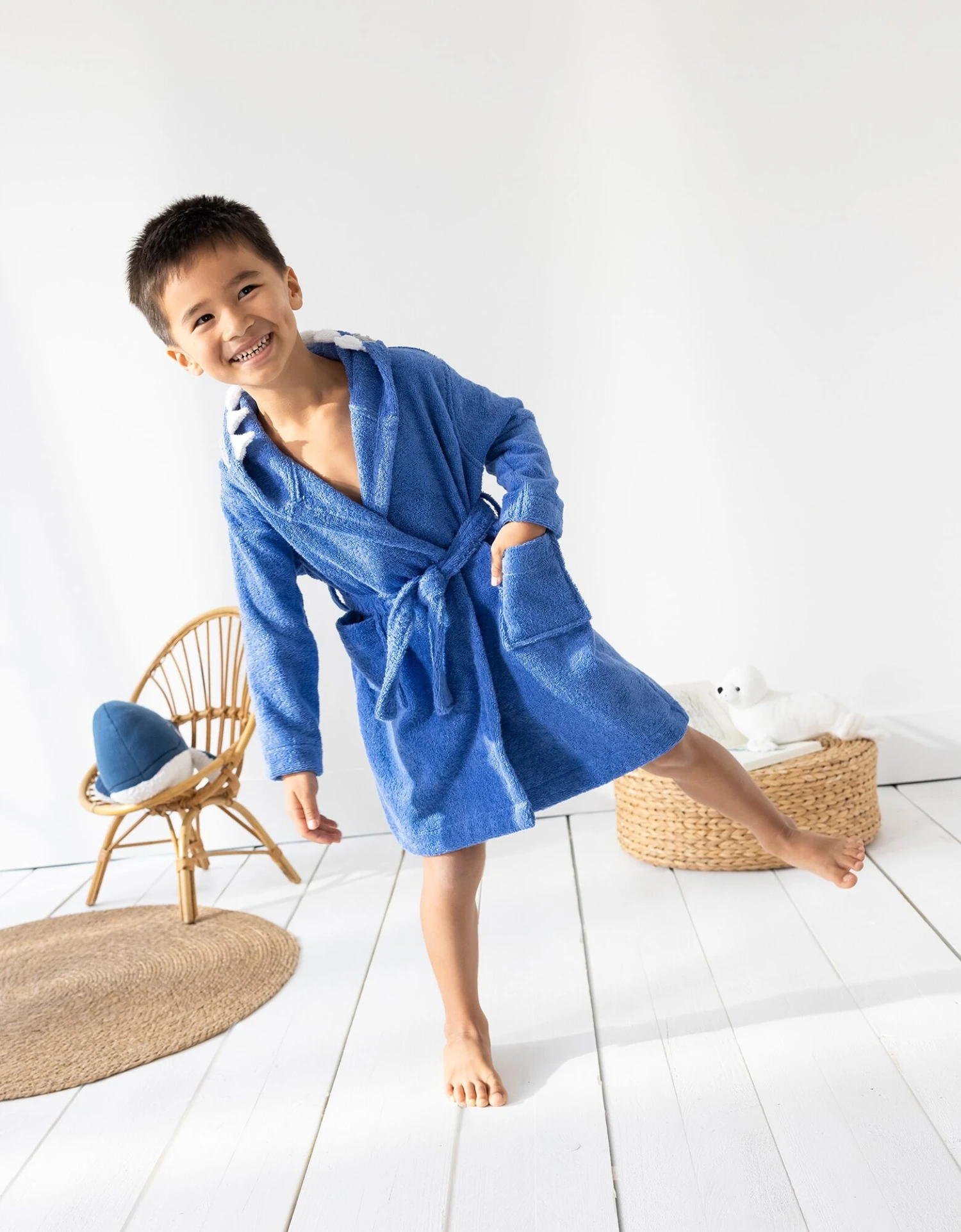 Peignoir De Bain Enfant Requin éponge Coton - 340g/m² 3 Peignoir De Bain Enfant Requin éponge Coton - 340g/m² – Image 3