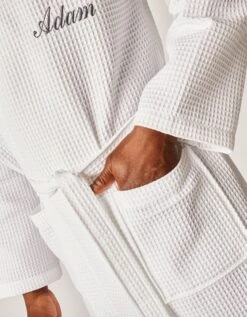 Peignoir De Bain Nid D'abeille 230 G/m2 Personnalisable -Maison Textiles Magasin 301140 C02 zoomx vue5