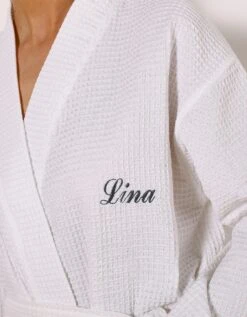 Peignoir De Bain Nid D'abeille 230 G/m2 Personnalisable -Maison Textiles Magasin 301140 C02 zoomx vue6