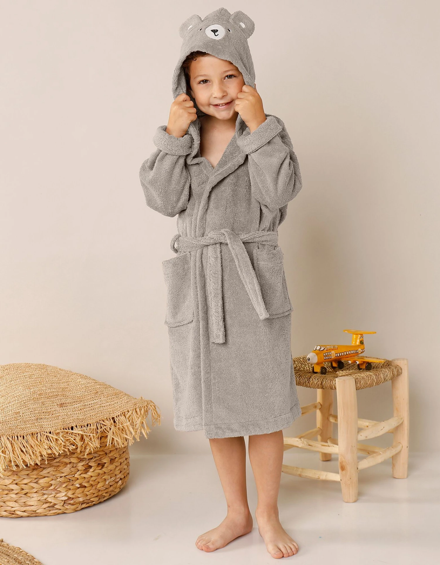 Peignoir De Bain Enfant Ourson à Capuche éponge Coton - 380 G/m² 1 Peignoir De Bain Enfant Ourson à Capuche éponge Coton - 380 G/m²