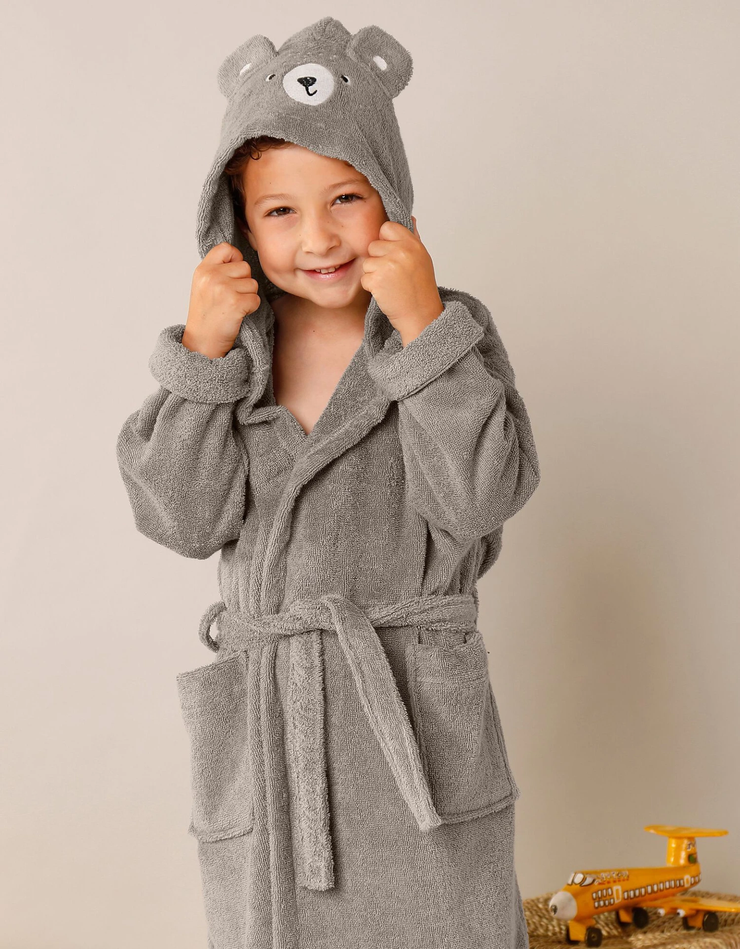 Peignoir De Bain Enfant Ourson à Capuche éponge Coton - 380 G/m² 2 Peignoir De Bain Enfant Ourson à Capuche éponge Coton - 380 G/m² – Image 2