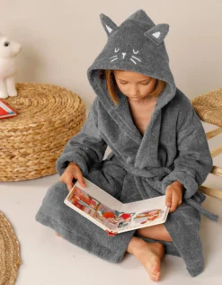 Peignoir De Bain Enfant Chat à Capuche