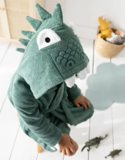 Peignoir De Bain Déguisement Enfant Dinosaure éponge Coton - 340g/m²
