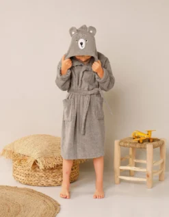 Peignoir De Bain Enfant Personnalisable Ourson à Capuche