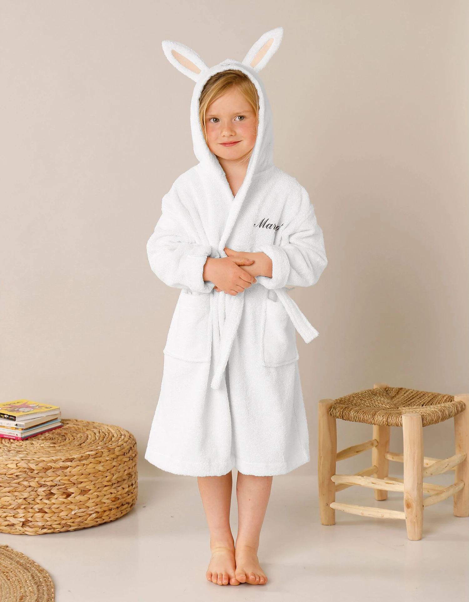 Peignoir De Bain Enfant Personnalisable Lapin à Capuche 1 Peignoir De Bain Enfant Personnalisable Lapin à Capuche