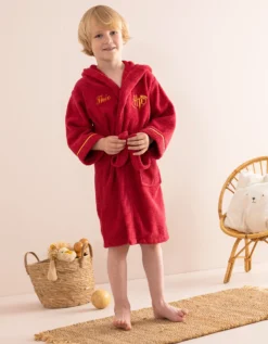 Peignoir Enfant à Capuche Harry Potter® Personnalisable éponge Coton - 380g/m2