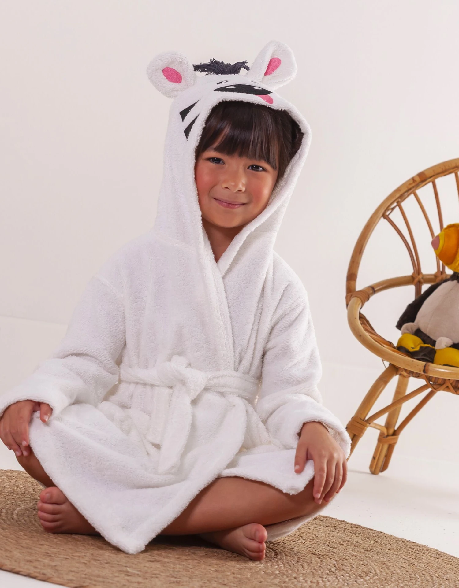 Peignoir De Bain Enfant Zèbre éponge Coton - 380g/m2 1 Peignoir De Bain Enfant Zèbre éponge Coton - 380g/m2