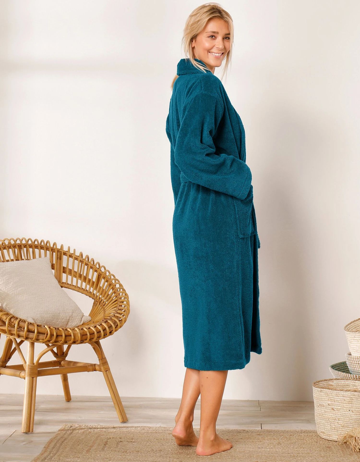 Peignoir Mixte Adulte éponge Bouclette Col Châle Personnalisable 6 Peignoir Mixte Adulte éponge Bouclette Col Châle Personnalisable – Image 6