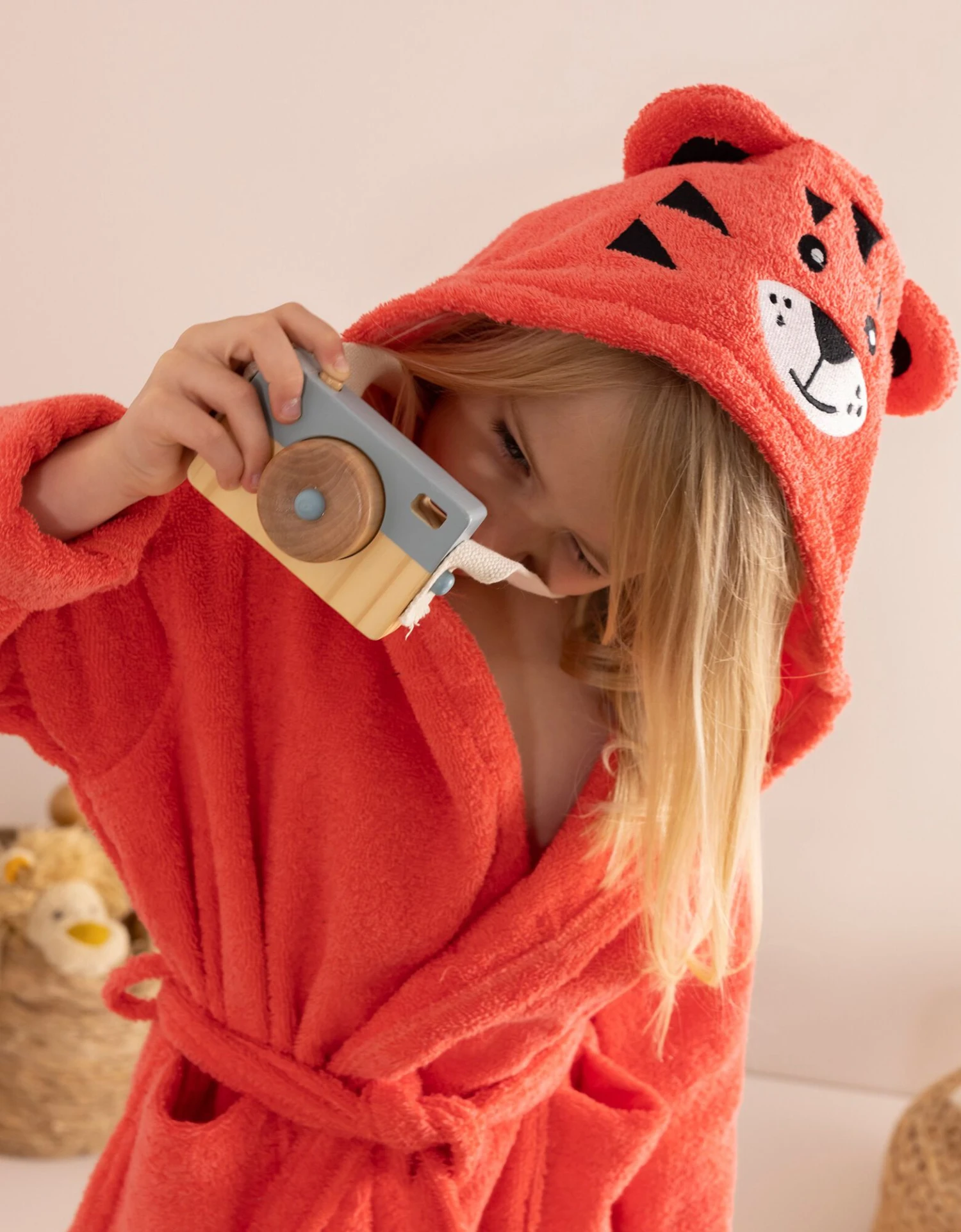 Peignoir De Bain Enfant Personnalisable Tigre à Capuche 2 Peignoir De Bain Enfant Personnalisable Tigre à Capuche – Image 2