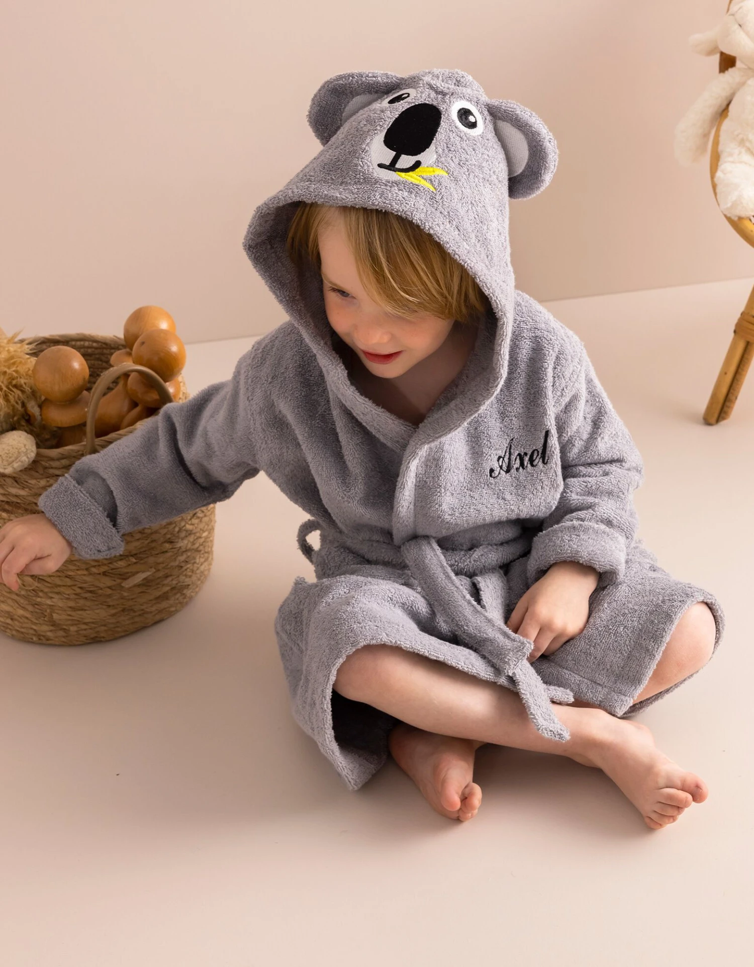 Peignoir De Bain Enfant Personnalisable Koala à Capuche 1 Peignoir De Bain Enfant Personnalisable Koala à Capuche