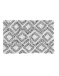Tapis De Bain Jacquard Losanges Reliéfés - Coton