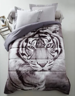 Couette Microfibre Impression Photo Tigre 200g/m2
