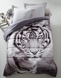 Couette Microfibre Impression Photo Tigre 400g/m2