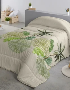 Couette Microfibre Imprimée Feuilles Tropicales 200 G/m²