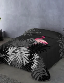 Couette Imprimée Polyester Flamant Rose 200g/m²