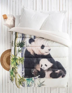 Couette Microfibre Impression Photo Pandas 400 G/m²